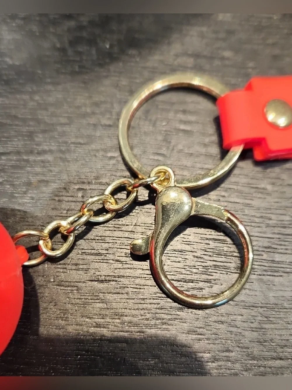 Nike Keychain with Red & White baseball cap charm + Strap Gold keychains x2